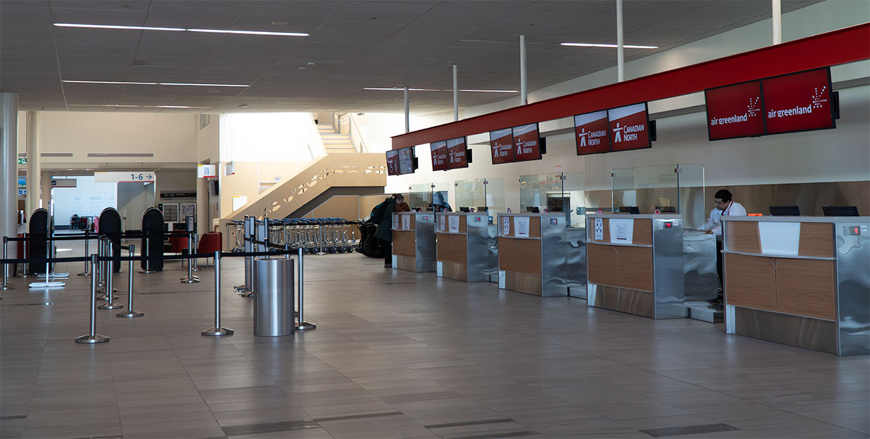 Photo of check-in and ticking counter