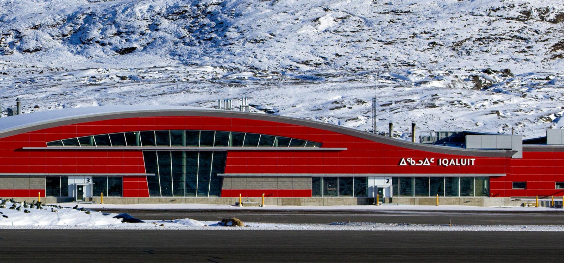 Photo of the Iqaluit International airport from the airside