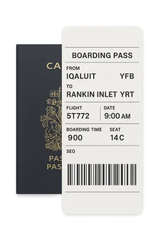 Boarding pass and passport